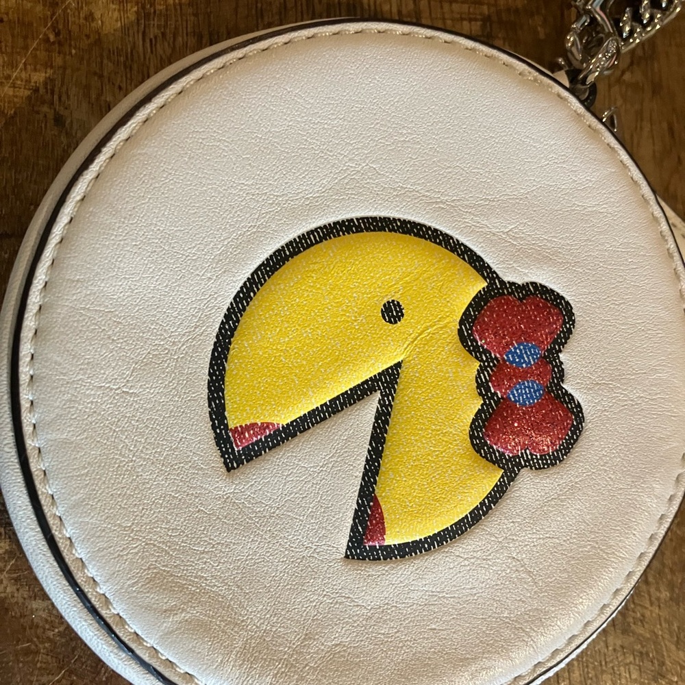 Coach Ms. PAC-MAN Round Coin Purse Wallet with Chain - Picture 6 of 7